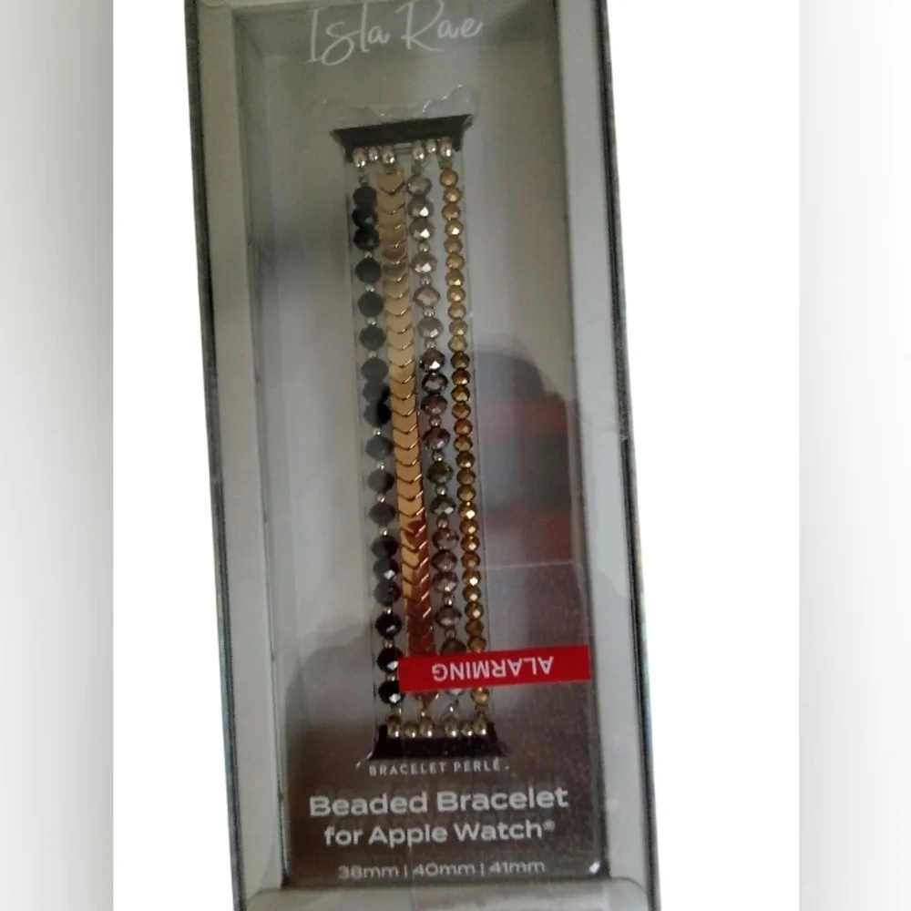 Apple - New In Box,Beaded Gold & Silver Tone Bracelet For Apple Watch Size 38-41